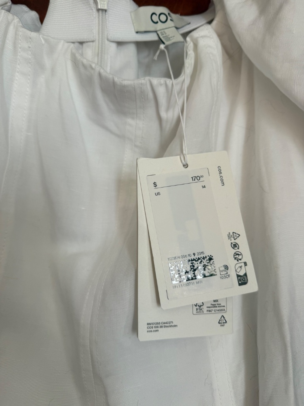COS Perfect White Spring/Summer Dress - Brand New w/Tags - Picture 9 of 9